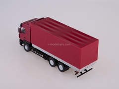 MAZ-6312 flatbed with awning restyling burgundy-gray 1:43 AutoHistory