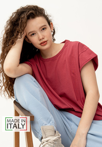 Футболка со скрученным рукавом Bowery NYC однотонная Ruby