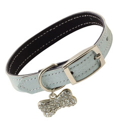 Triol ошейник-мини двойной с подвеской кожаный, 14*250мм