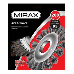 MIRAX 200 мм, жгутированная стальная проволока 0.5 мм, щетка дисковая для УШМ (35140-200)