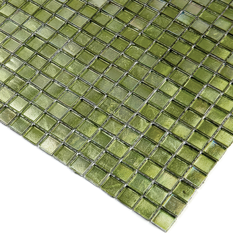 BS71 Мозаика одноцветная чип 15 стекло Alma Mono Color зеленый квадрат глянцевый