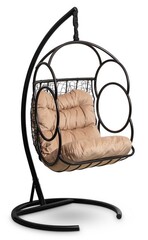 Подвесное кресло-кокон SENATORE черное, бежевая подушка (Laura Outdoor)