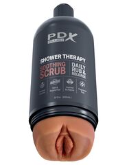 Мастурбатор-вагина цвета карамели Shower Therapy Soothing Scrub - 