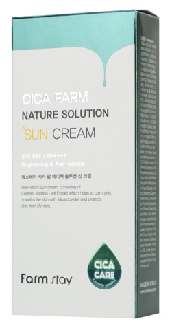 Восстанавливающий солнцезащитный крем  Cica Farm Nature Solution Sun Cream Spf50+ / Pa++++ FARM STAY