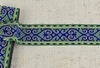 Тесьма жаккард, ш. 3,5 см, зелёный с электрик