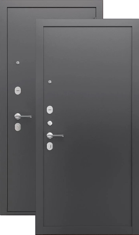 Теплая дверь входная Феррони Прагматик металл/металл, 2 замка, 1,2 мм металл, (графит букле+графит букле)