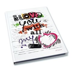 
          Записная книжка А5, Апплика, 7БЦ, ламинированный картон, глянцевая ламинация, тонированный картон, клетка, 80 л, "С любовью"