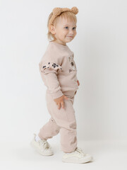 брюки  для девочки  КР 400863/бежевый 1305 к607