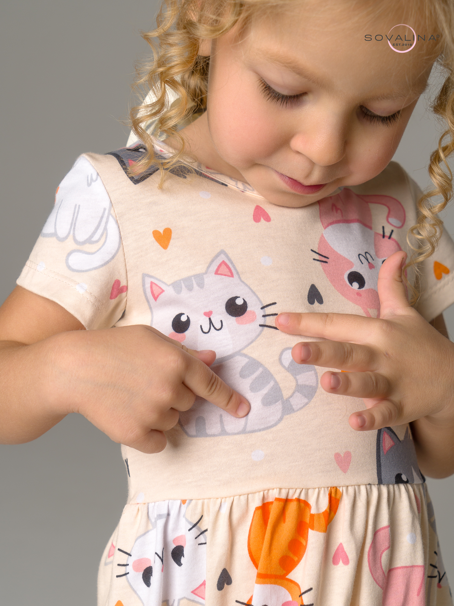 Платье Лето солнечные котики