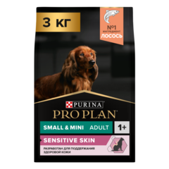 Pro Plan сухой корм для взрослых собак мелких и миниатюрных пород (лосось) 3 кг