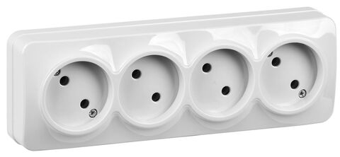 GLORY Роз. 4-я без з/к/ш о/у 10А РС24-2-ХБ белый IEK