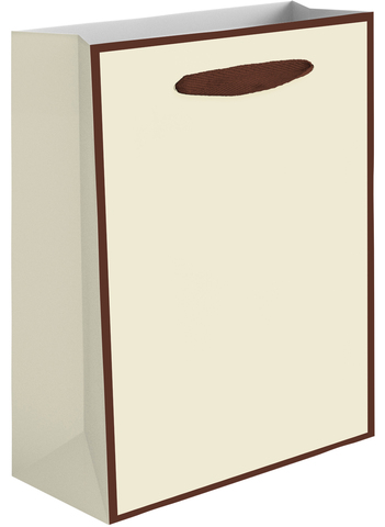 Пакет подарочный M вертикальный, Премиум, Ванильный крем, 33*28*10 см (Д*В*Ш), 1 шт.