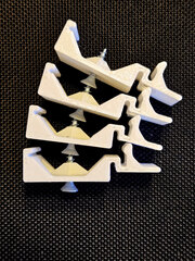 Универсальное крепление для корпусов на динрейку, комплект из 4-х шт., 3D печать, белый