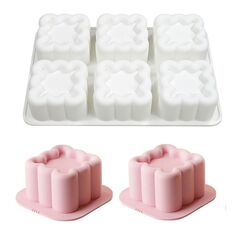 Силиконовая форма для муссовых десертов «Квадратные тортики 6 в 1»