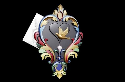 Силиконовый молд № 470 Голубь в сердце