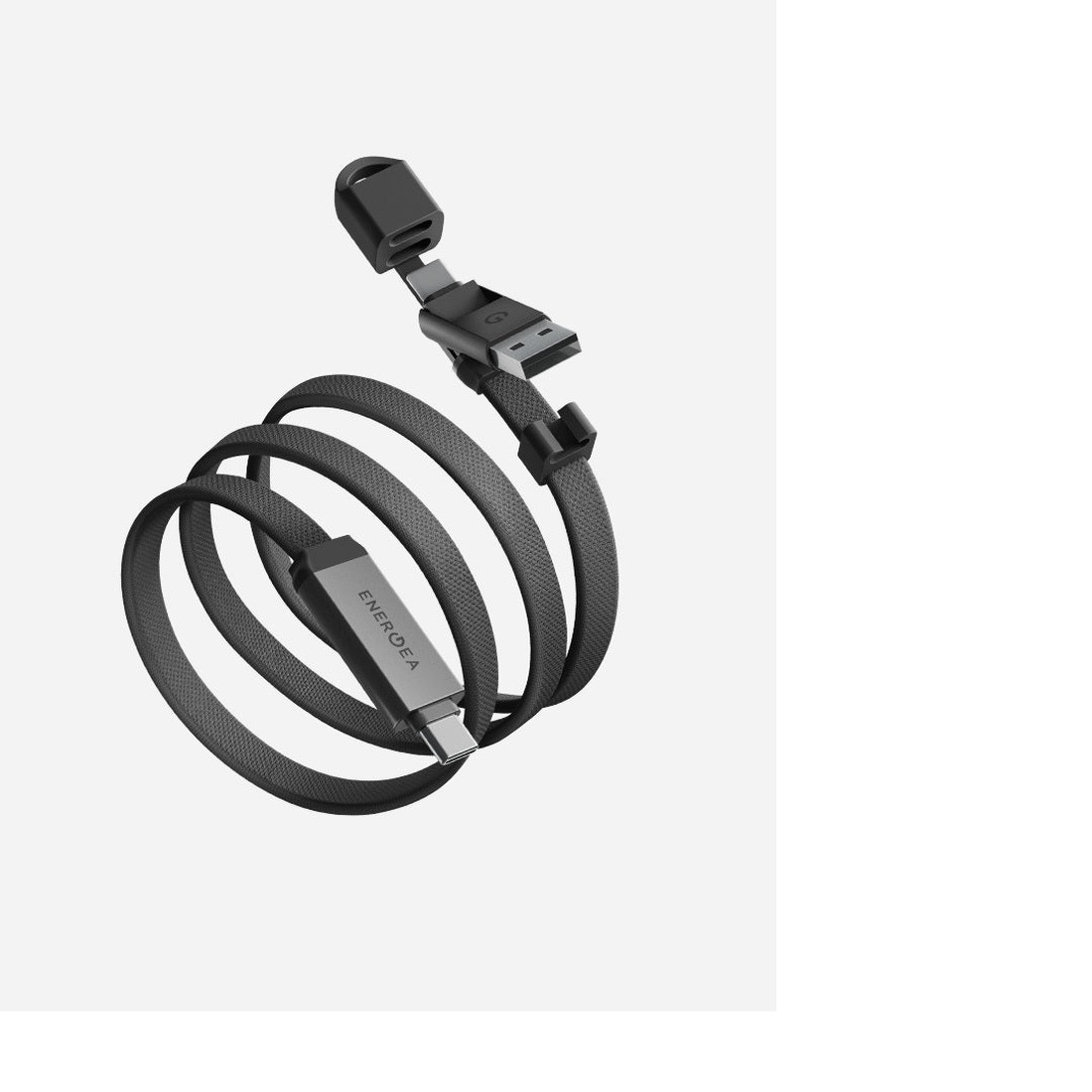 Кабель Energea Sheath 2 в 1, USB-C to Lightning / USB-C, 60W 1.2M, Темно-серый | Gunmetal