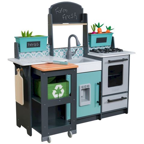 KidKraft Садовый гурман серая - детская интерактивная кухня 53442_KE