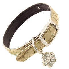 Triol ошейник-мини двойной с подвеской кожаный, 14*250мм