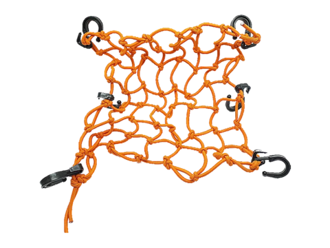 Сетка багажная оранжевая пластик. крючок 40x40