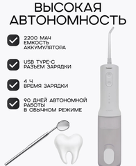 Ирригатор портативный Xiaomi Mijia Electric Flusher 2 MEO705, белый