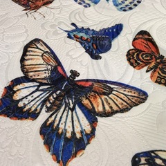 Ткань жаккард  с бабочками 3132