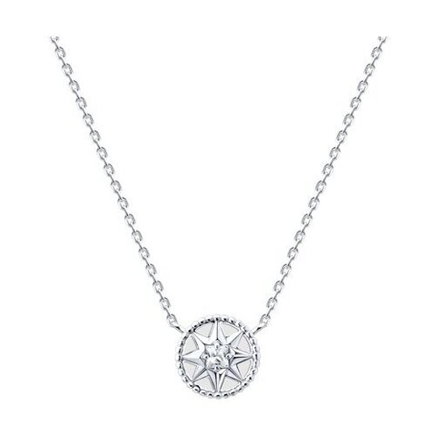 Колье ROSE de VENTS из серебра 925 пробы с круглой подвеской