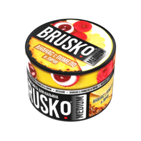 Бестабачная смесь для кальяна BRUSKO 50г MEDIUM - Ананас c помело и личи
