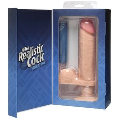 Вибромассажер-реалистик на присоске The Realistic Cock ULTRASKYN Vibrating 8”- 23,5 см. - 