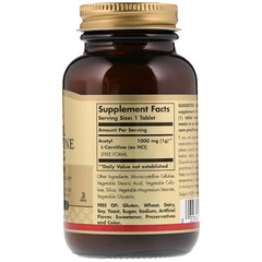 Solgar, Acetyl L-Carnitine, 1000 мг, 30 таблеток
