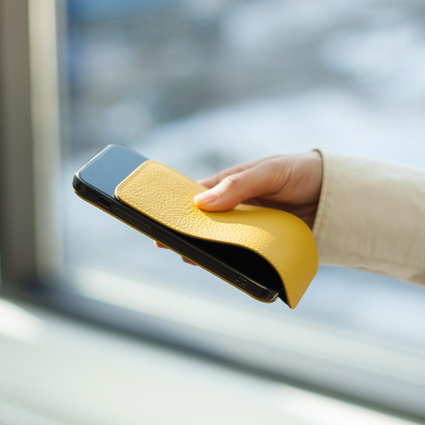 Чехол для iPhone 13 Pro из кожи теленка, желтого цвета