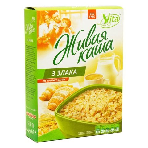 Vita Живая каша 3 злака, 100%пророщенное зерно, 300г