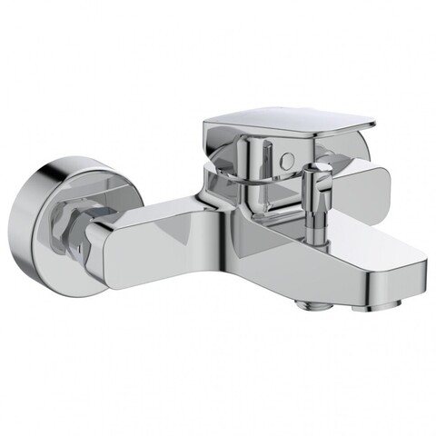 Ideal Standart BD256AA CERAPLAN Настенный смеситель для ванны/душа, монтаж на стандартных эксцентриках, металлические накладки, картридж FirmaFlow 38 мм с функцией HWTC (ограничение максимальной температуры горячей воды), без душевого гарнитура, мета