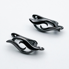 Ювелирные швензы, цвет черный металл, размер 18*7,5 мм, цена за пару