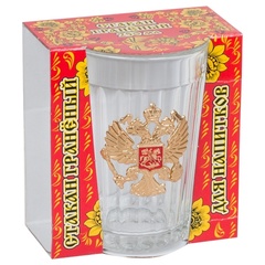 Купить граненый стакан с гербом России - Магазин тельняшек.ру 8-800-700-93-17Стакан граненый 