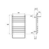 Полотенцесушитель электрический Point PN09156SPE П7 500x600 с полкой левый/правый, хром