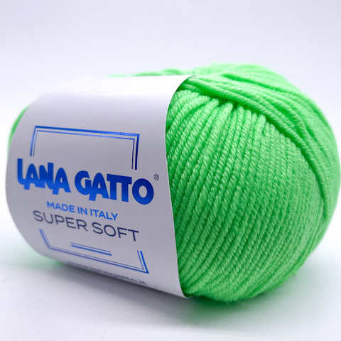 Пряжа Lana Gatto Supersoft 14474 зеленый неон