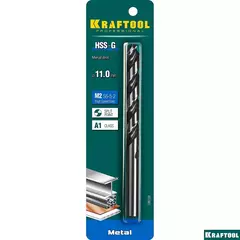 KRAFTOOL HSS-G, 11.0 х 142 мм, сталь P6M5, сверло по металлу (29651-11)