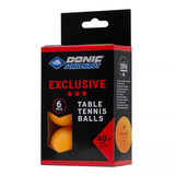Мячики для н/тенниса DONIC EXCLUSIVE 3* 40+, 6 штук, оранжевый фото №1