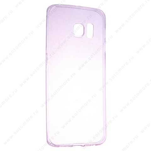 Накладка силиконовая ультра-тонкая для Samsung Galaxy S6 Edge G9250 прозрачно-розовая