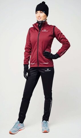 Утеплённый лыжный костюм Nordski Pro бордовый-черный женский