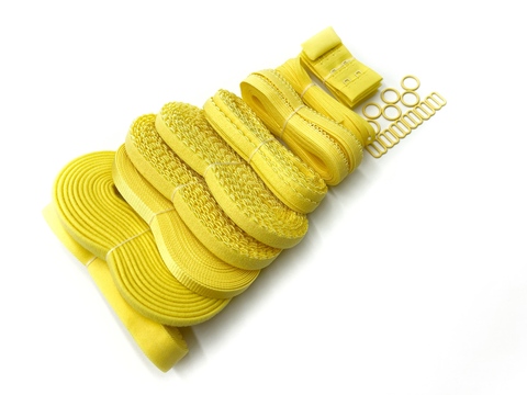 Набор фурнитуры для пошива нижнего белья (желтый)