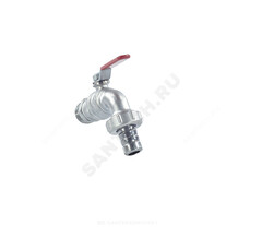Кран шаровой водоразборный латунь со штуцером R621 Ду 25 Ру10,5 НР/штуц R1" рычаг Giacomini R621X015