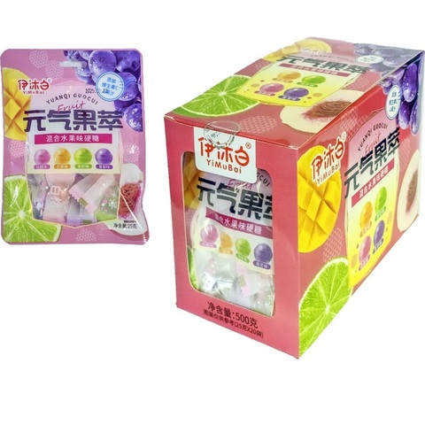 Конфеты фруктовые леденцы Yimubai 1кор*12бл*20шт,25г