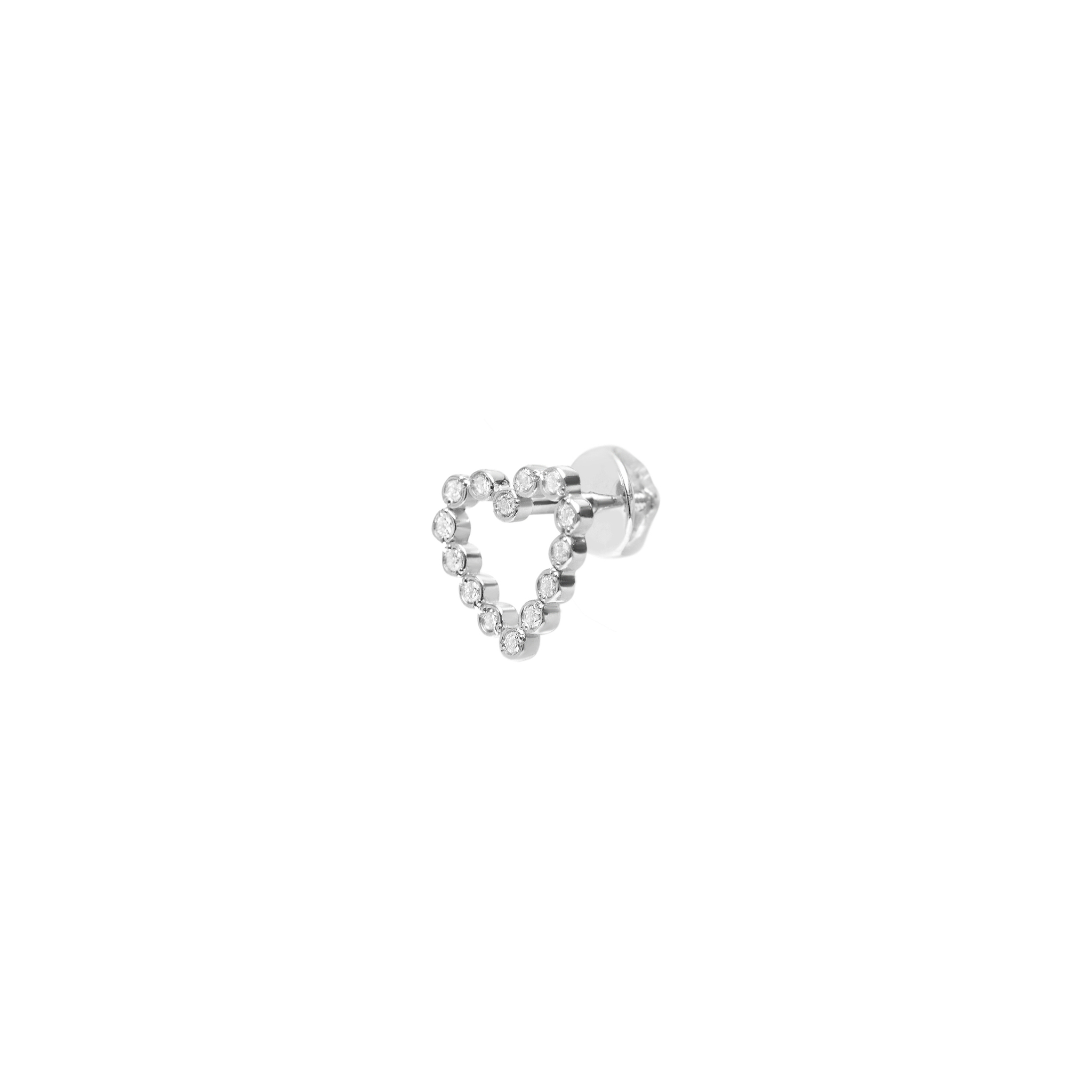 VIVA LA VIKA Пусет Diamond Open Heart Stud Earring