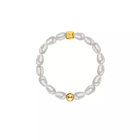 кольцо с белым жемчугом «новая луна»