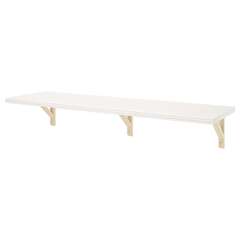 Настенная полка IKEA BERGSHULT / SANDSHULT, Белый / осина, 120х30 см