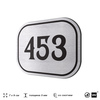 Номерок на дверь квартиры 453, для кабинета, офиса, шильдик 9 х 7 см, брашированная сталь, Айдентика Технолоджи