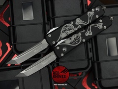 Ножи Microtech Ultratech Death Card Tanto T/E (Левый) + T/E (Правый) "Memento Mori" А+++ - комплект 2 ножа
