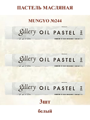 Пастель масляная мягкая профессиональная MUNGYO Gallery Белый №244 (3шт)