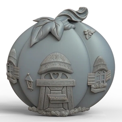 Силиконовый молд № 422 домик Тыква 2 D № 2 ( серия домики для гномов и фей)